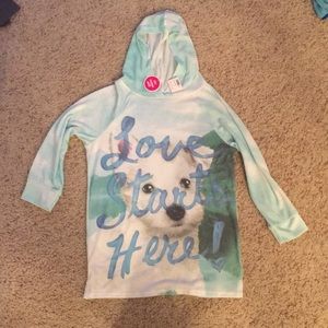Justice (NWT) 3/4 length hooded very soft shirt